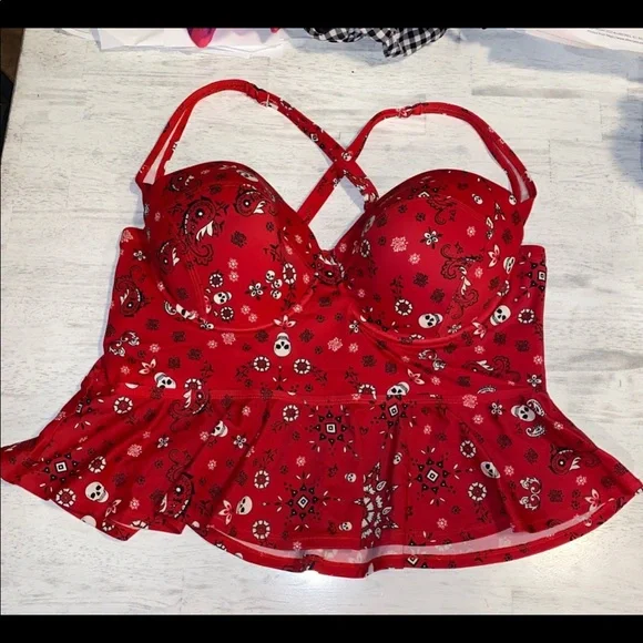 Torrid skull paisley midkini swimsuit - Picture 6 of 13